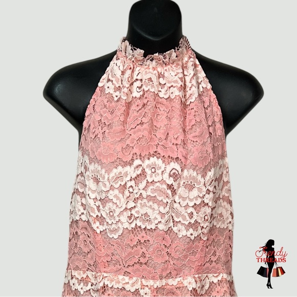 135 Foxiedox NEW Backless Bella Lace Playsuit Large Romper Pink Floral Auction - Picture 3 of 10